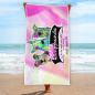 Preview: Badehandtuch Familienhunde – Popart-Hundemotiv, 75x165 cm, 100 % Polyester, weich & schnelltrocknend, SOKA, Listenhunde, Staffordshire, Bullterrier, Pitbull